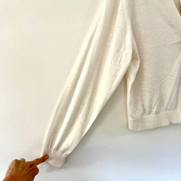 NWT A New Day Womens Lightweight Cream Cropped Cardigan Button Front Size SMALL - Picture 5 of 9